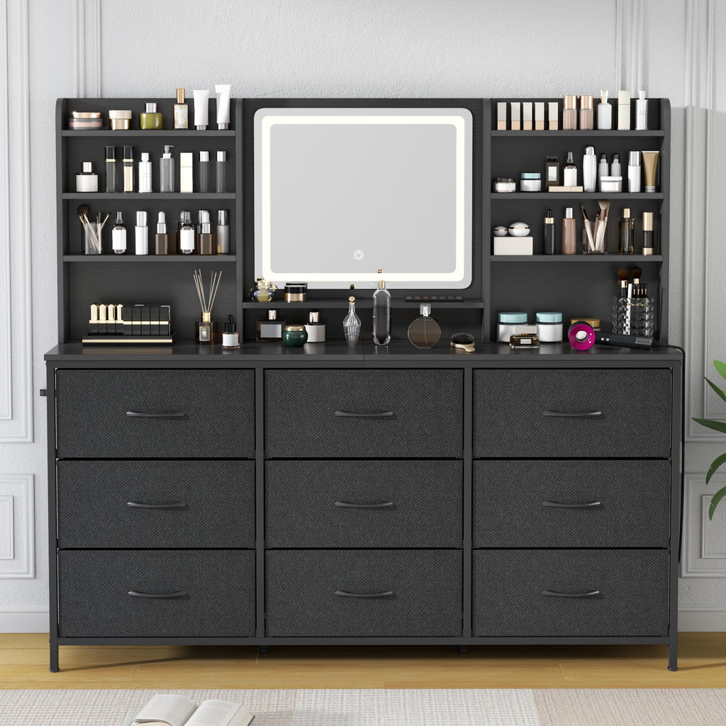 9 Drawer Dresser with LED Mirror K609