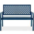 Peacock Blue 2-Person Metal Steel Outdoor Bench D54530