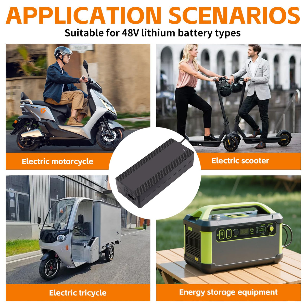 54.6V 1.6A Electric Scooter Charger for 48V Lithium Battery H681004