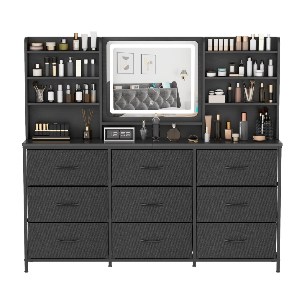 9 Drawer Dresser with LED Mirror K609