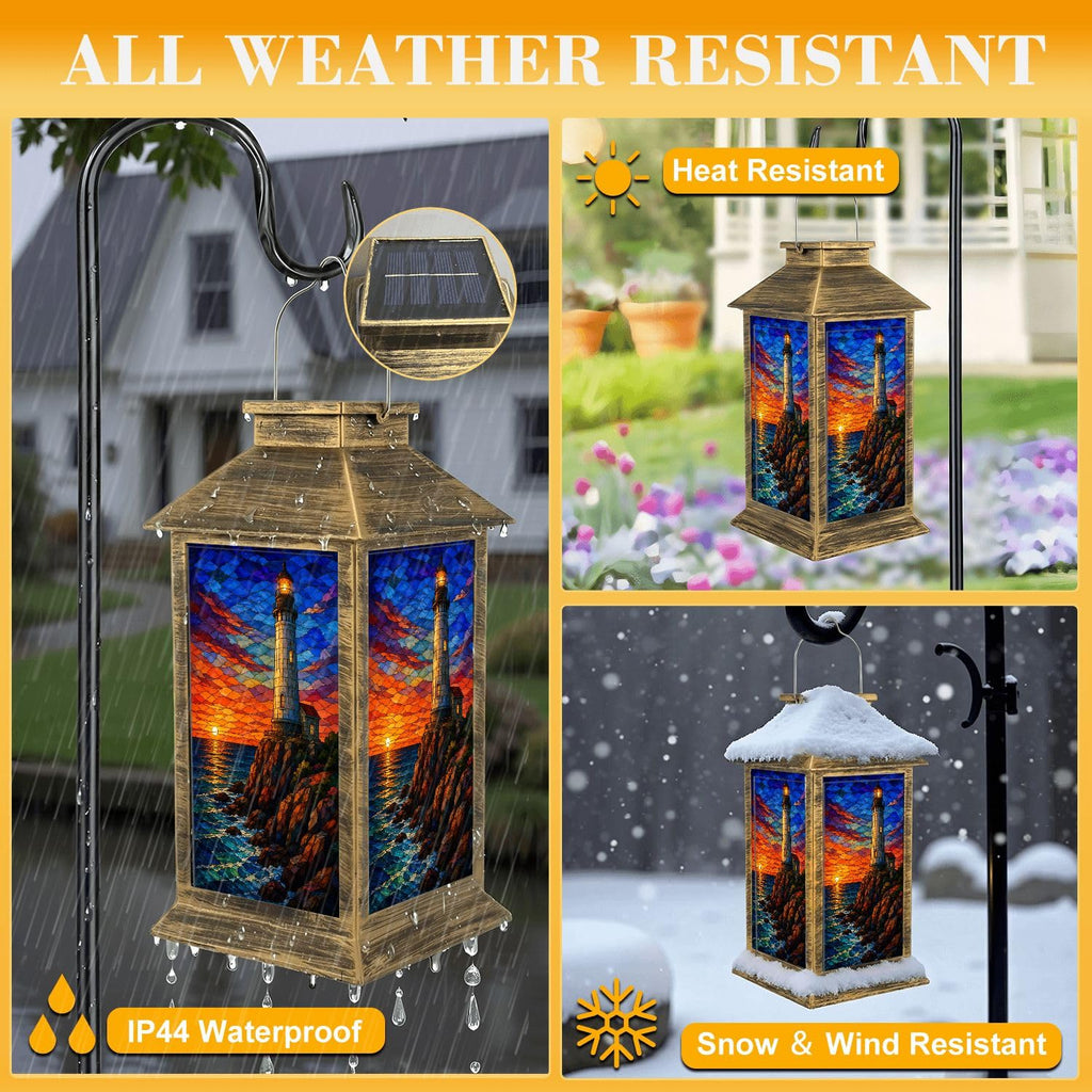 Waterproof Mosaic LED Solar Lantern Y731043