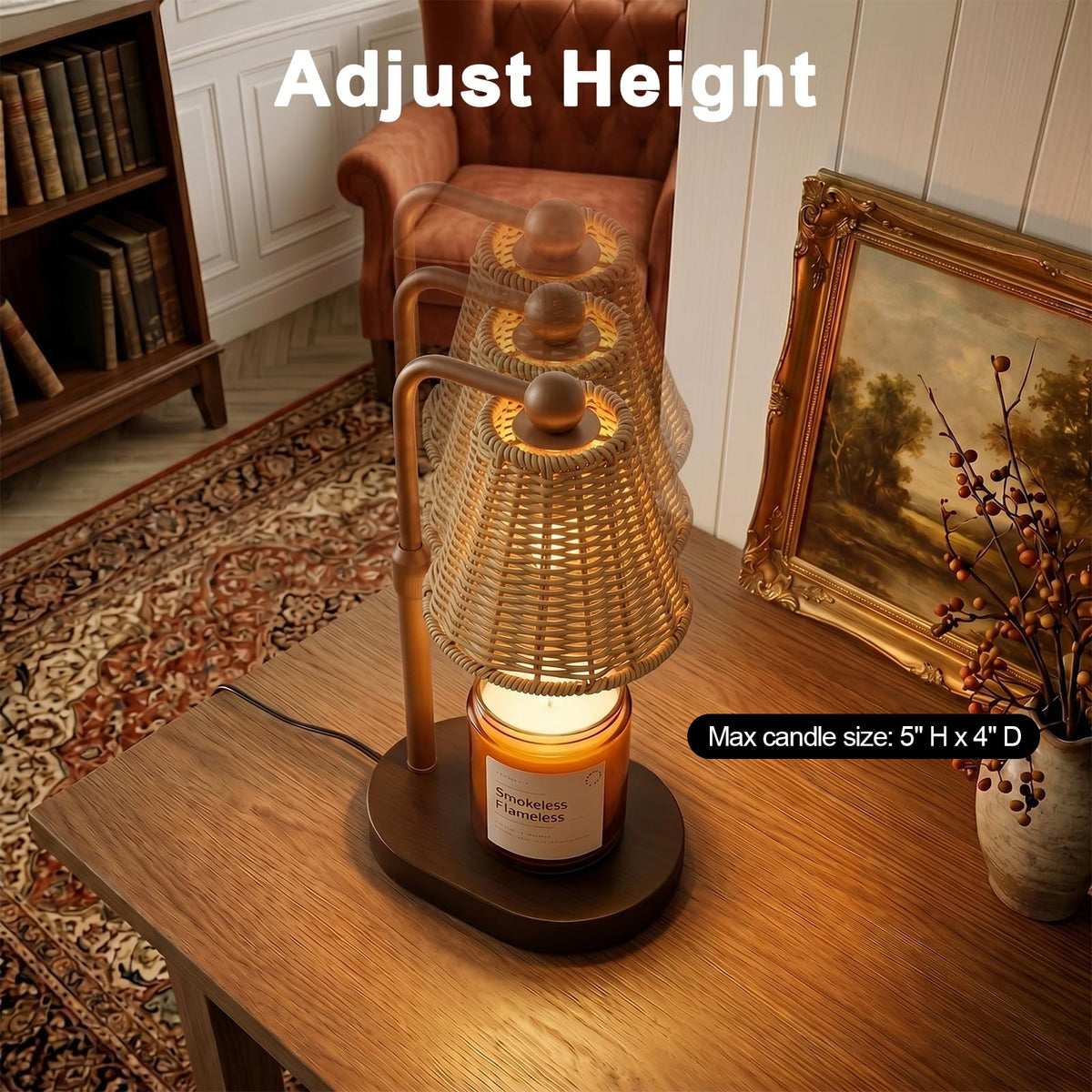 Candle Warmer Lamp with Timer, Brown M268370