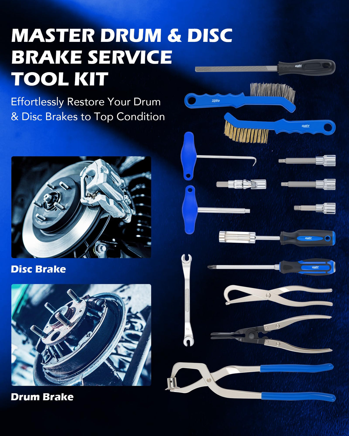 15-Piece Drum & Disc Brake Tool Kit D67923