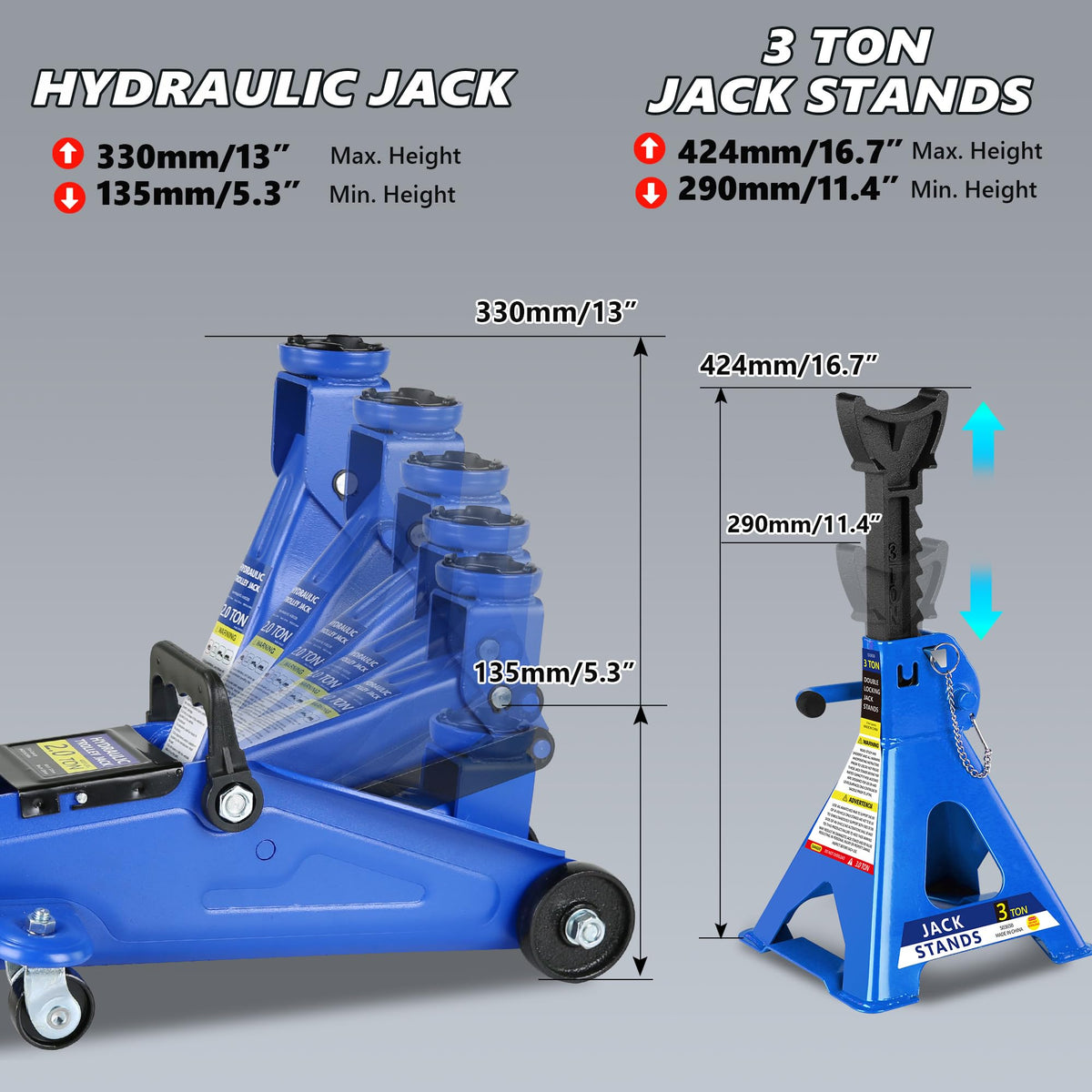 2 Ton Low Profile Hydraulic Floor Jack with Jack Stands H833586