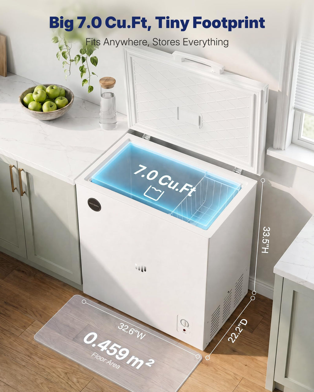7.0 Cu.Ft Silky White Chest Freezer A5454