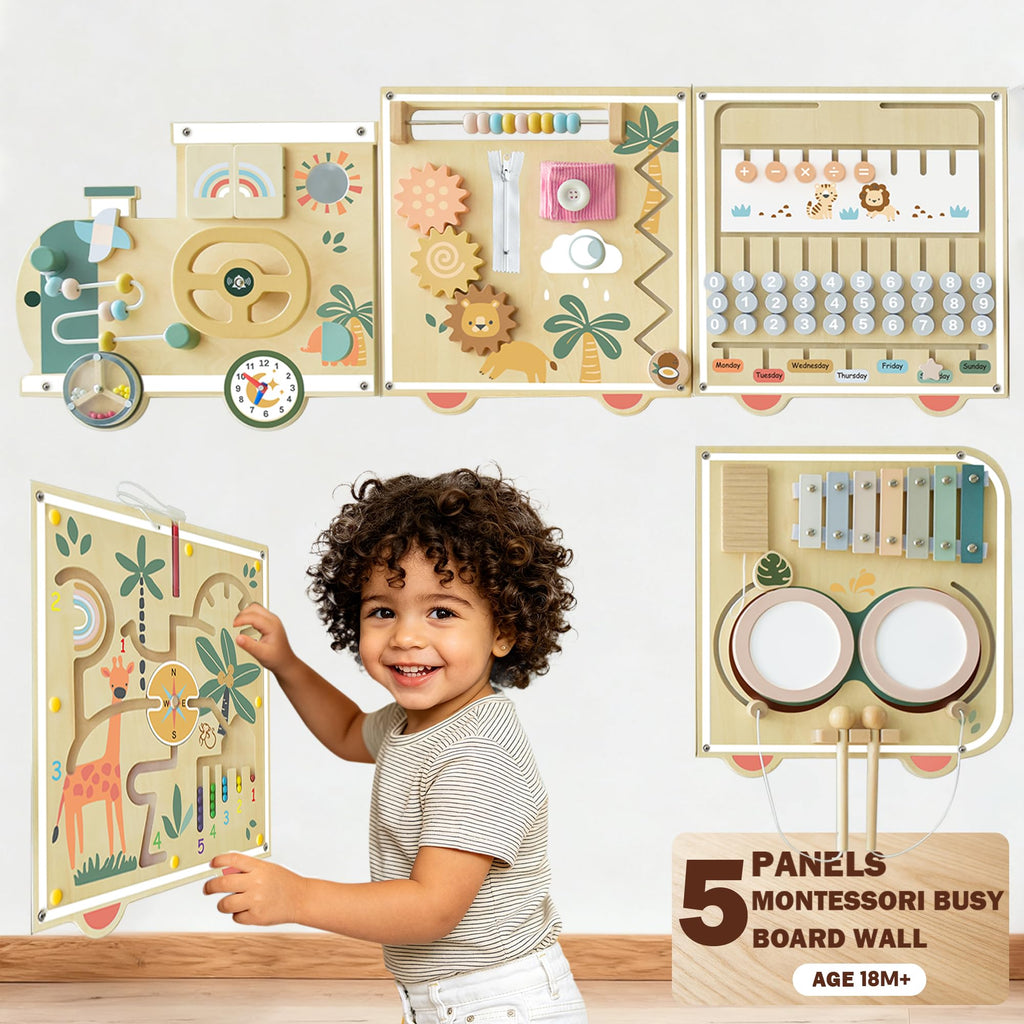 Montessori Wooden Activity Wall Board for Toddlers 18M+ M9343