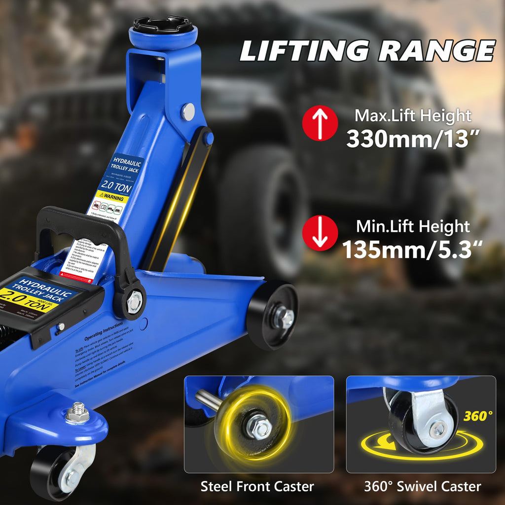 2 Ton Low Profile Hydraulic Floor Jack with Jack Stands H833586