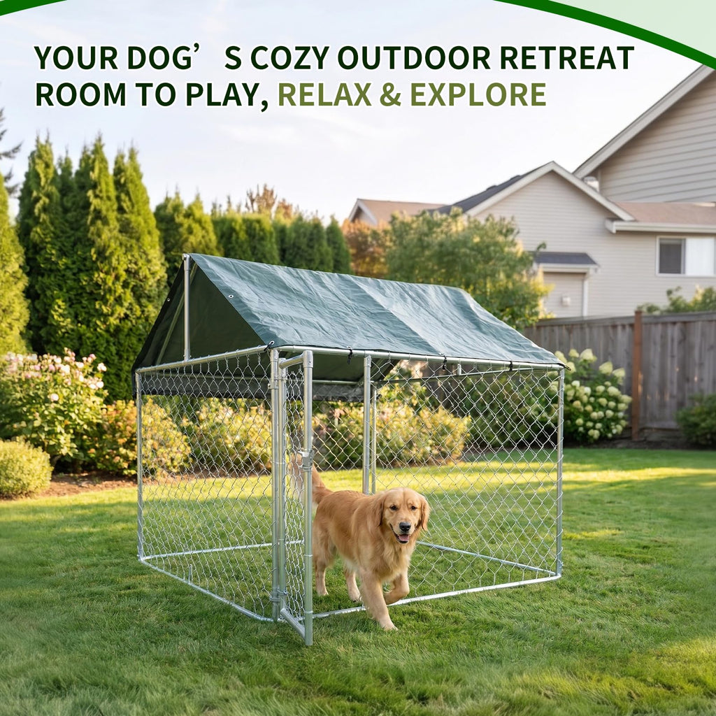 Heavy Duty Outdoor Dog Kennel Galvanized Steel Enclosure P1748