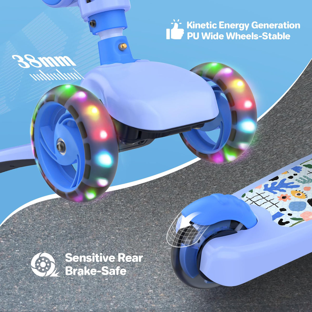 Kids 3 Wheels Scooter with Seat P458373