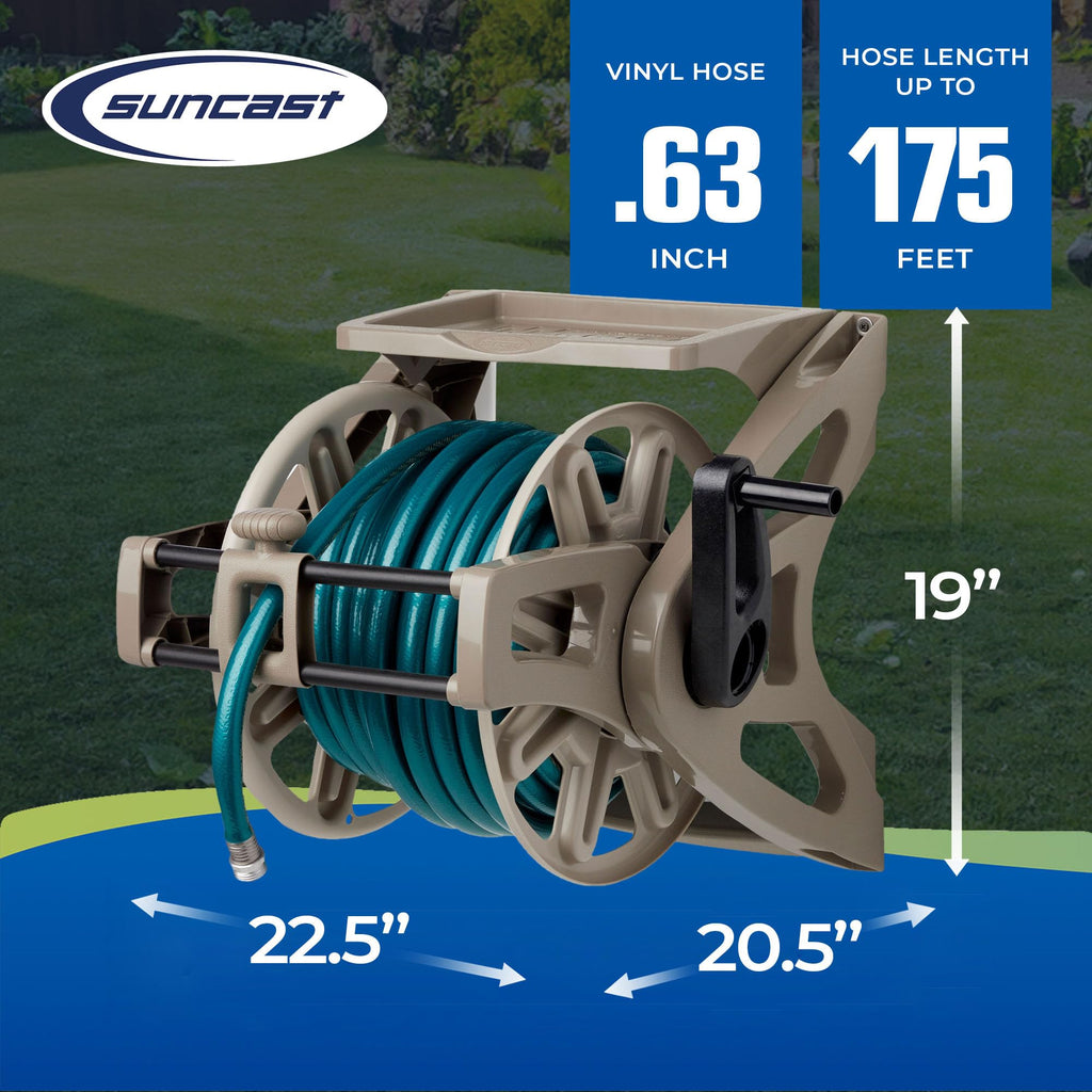 Wall-Mount Hose Reel with Storage Tray F149699