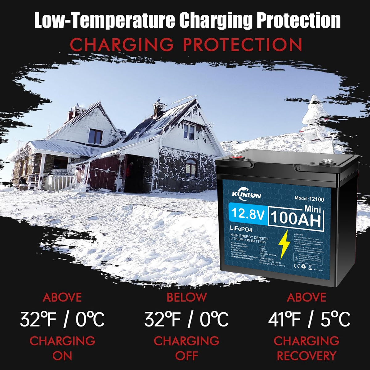 12V 100Ah LiFePO4 Battery D2538