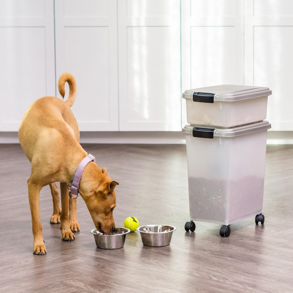 Dog Food Storage Container, Up to 30+11 lbs, Gray C30281