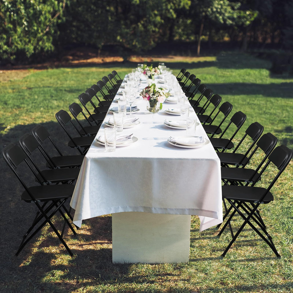 Black 100 Pack Plastic Folding Chairs with Steel Frame I380735