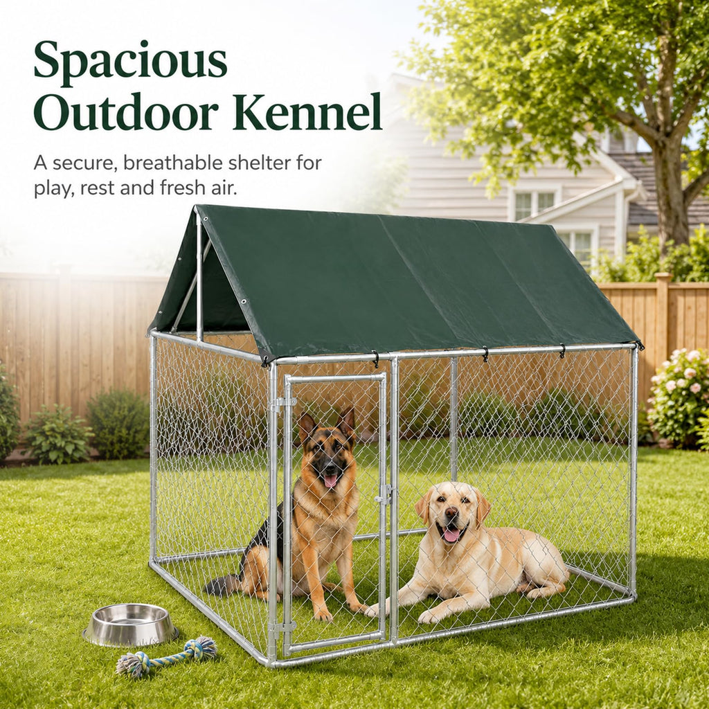 Heavy Duty Outdoor Dog Kennel Galvanized Steel Enclosure P1748