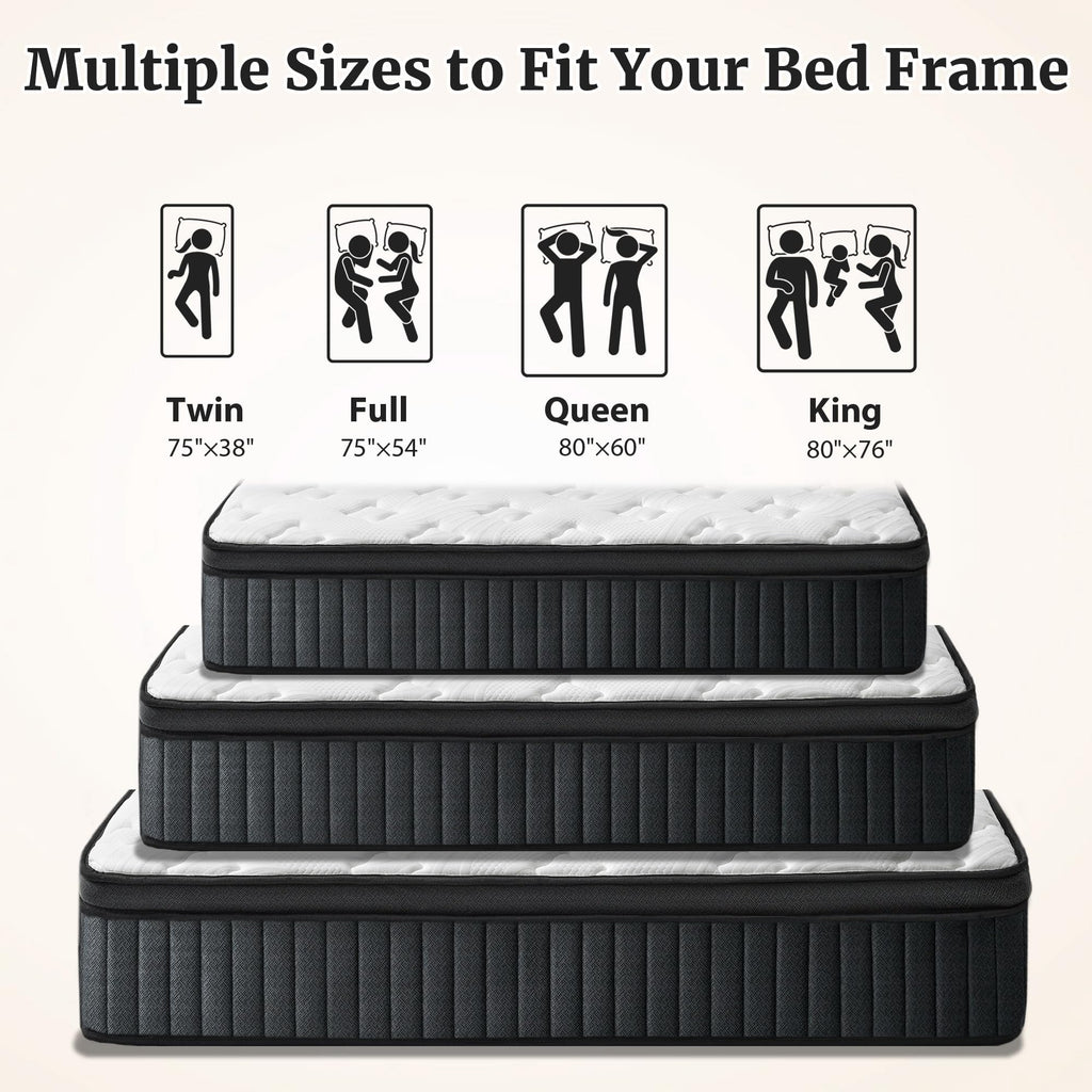 Full Size 12 Inch Firm Hybrid Memory Foam Mattress in a Box T4259