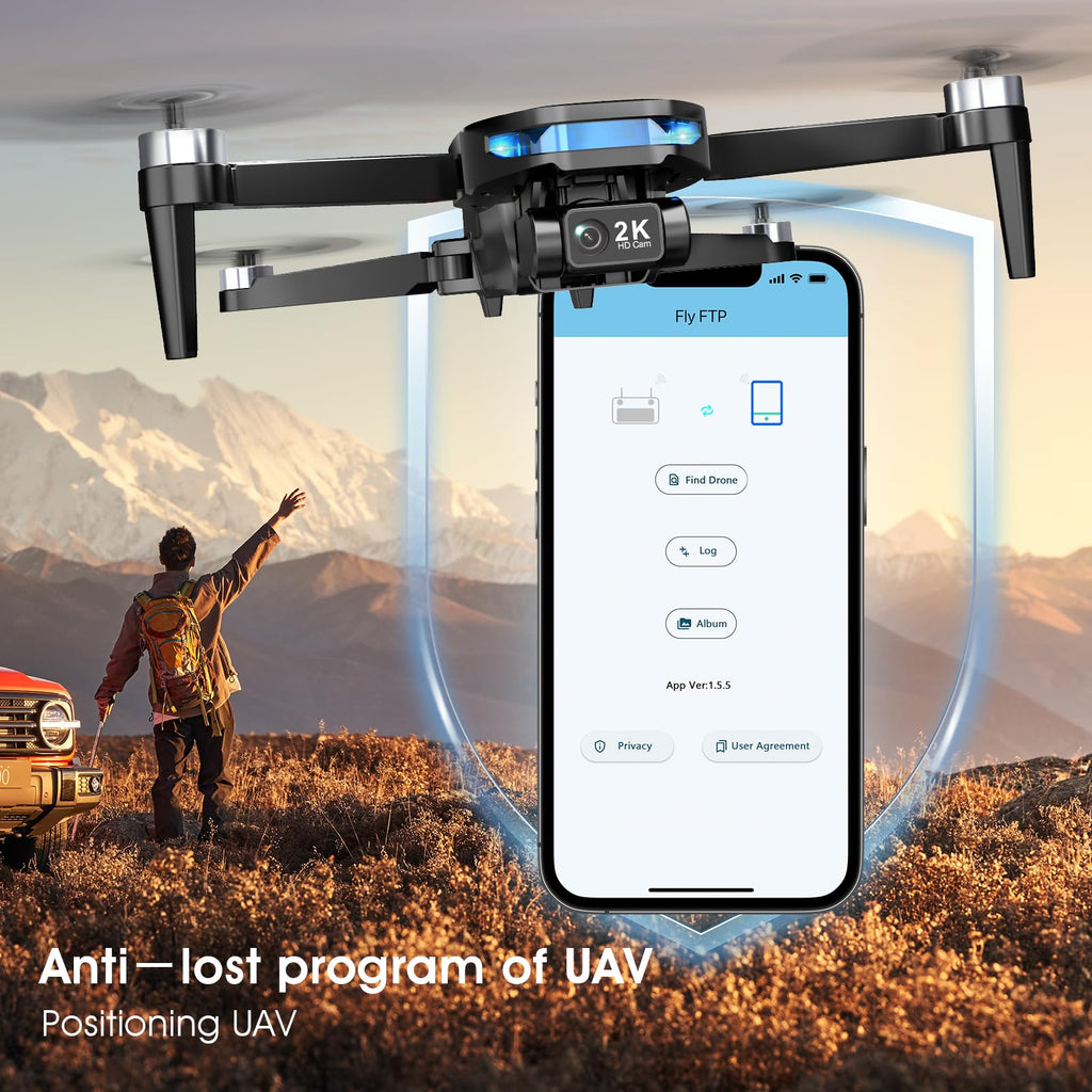 GPS Drone with EIS 2K Camera, 7.22 inch Screen, 64 Mins Flight, Foldable RC Drone H5772