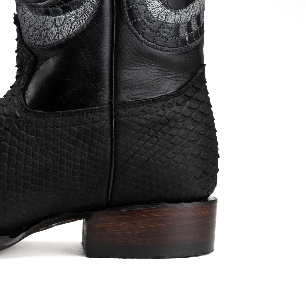 Python Leather Print Western Boots Q357