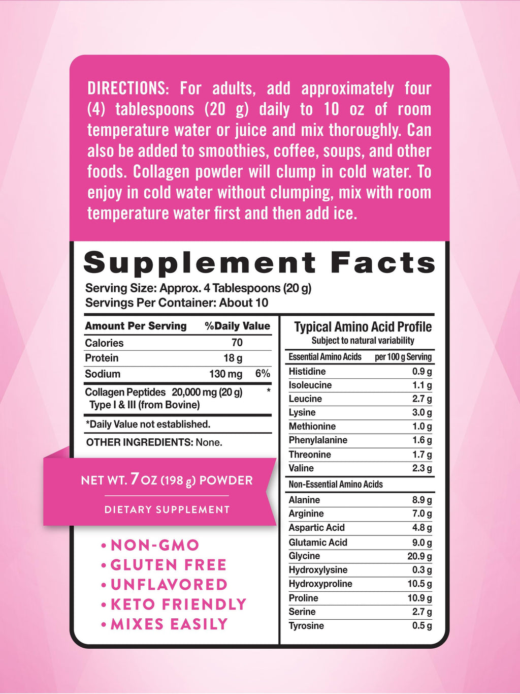 Collagen Powder 7 oz Type I and III Unflavored Y927421
