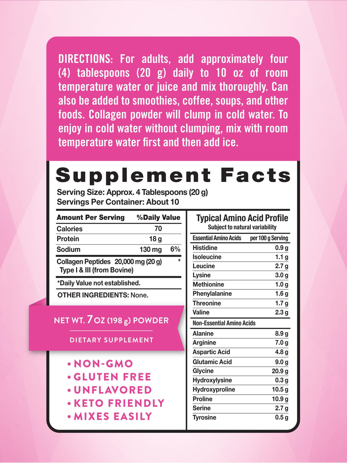 Collagen Powder 7 oz Type I and III Unflavored Y927421