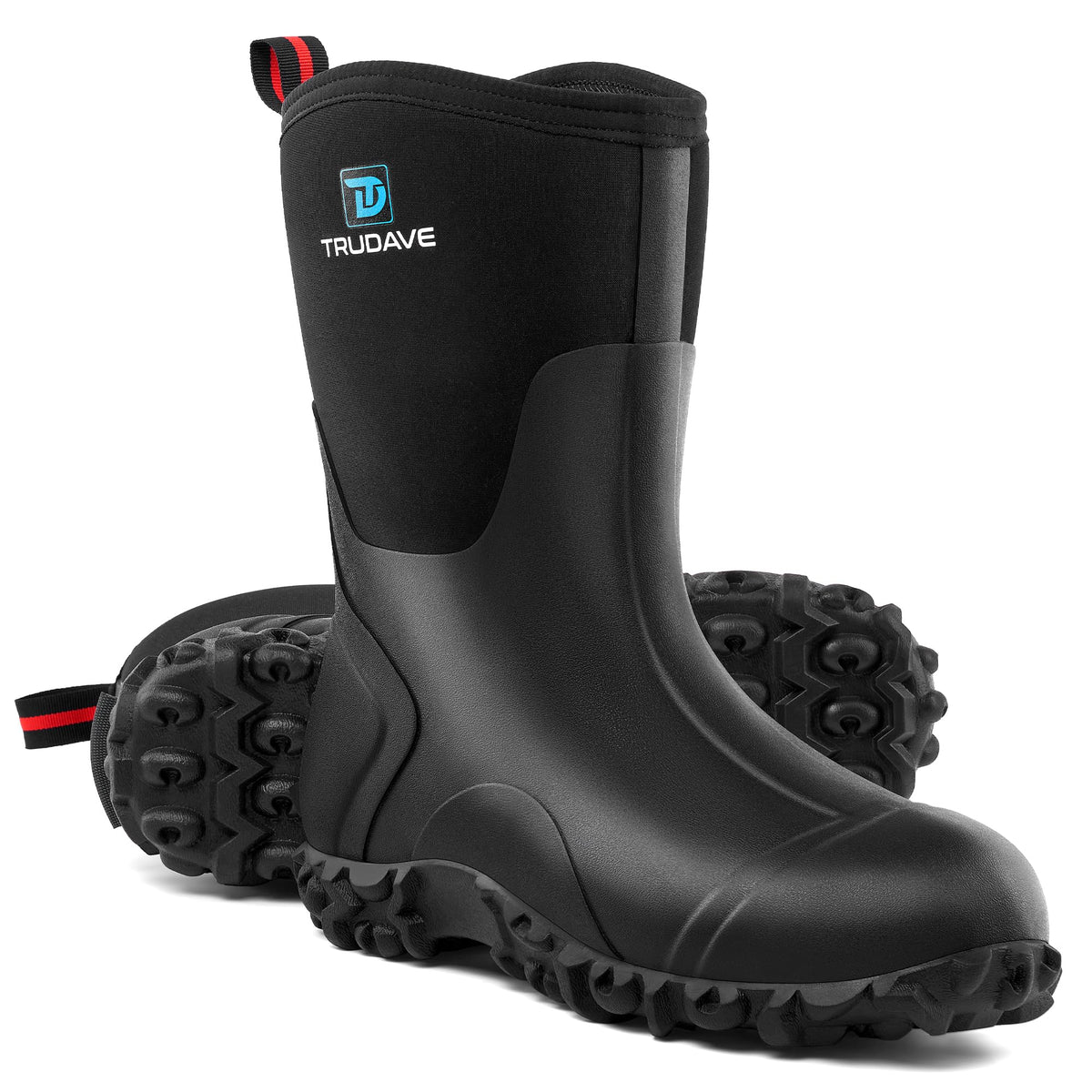 Rubber Boots with Steel Shank, 6mm Neoprene Mid Calf Rain Boots N67653