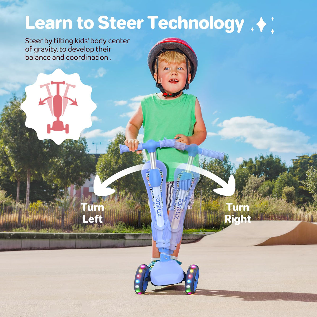 Kids 3 Wheels Scooter with Seat P458373
