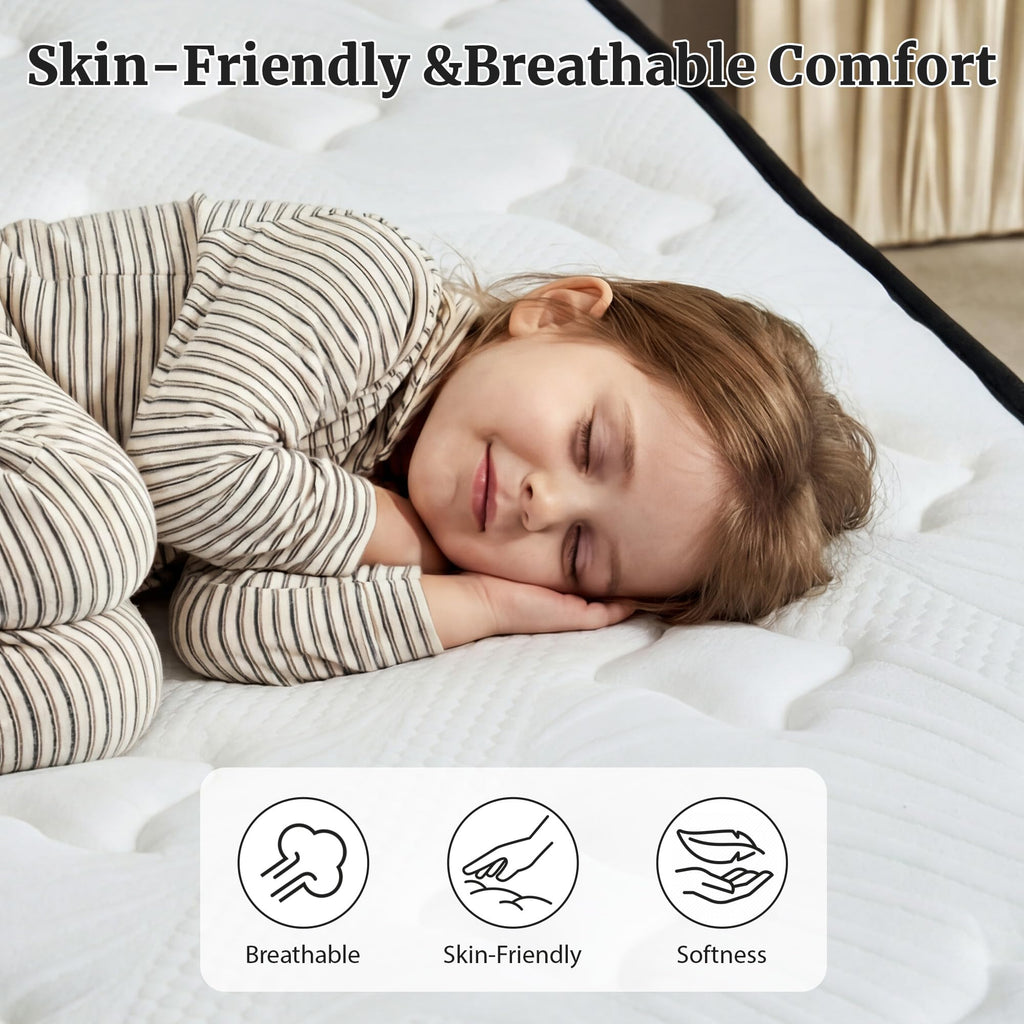 Full Size 12 Inch Firm Hybrid Memory Foam Mattress in a Box T4259