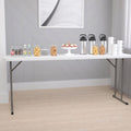 15 Pack 6-Foot Granite White Plastic Folding Table Q80803