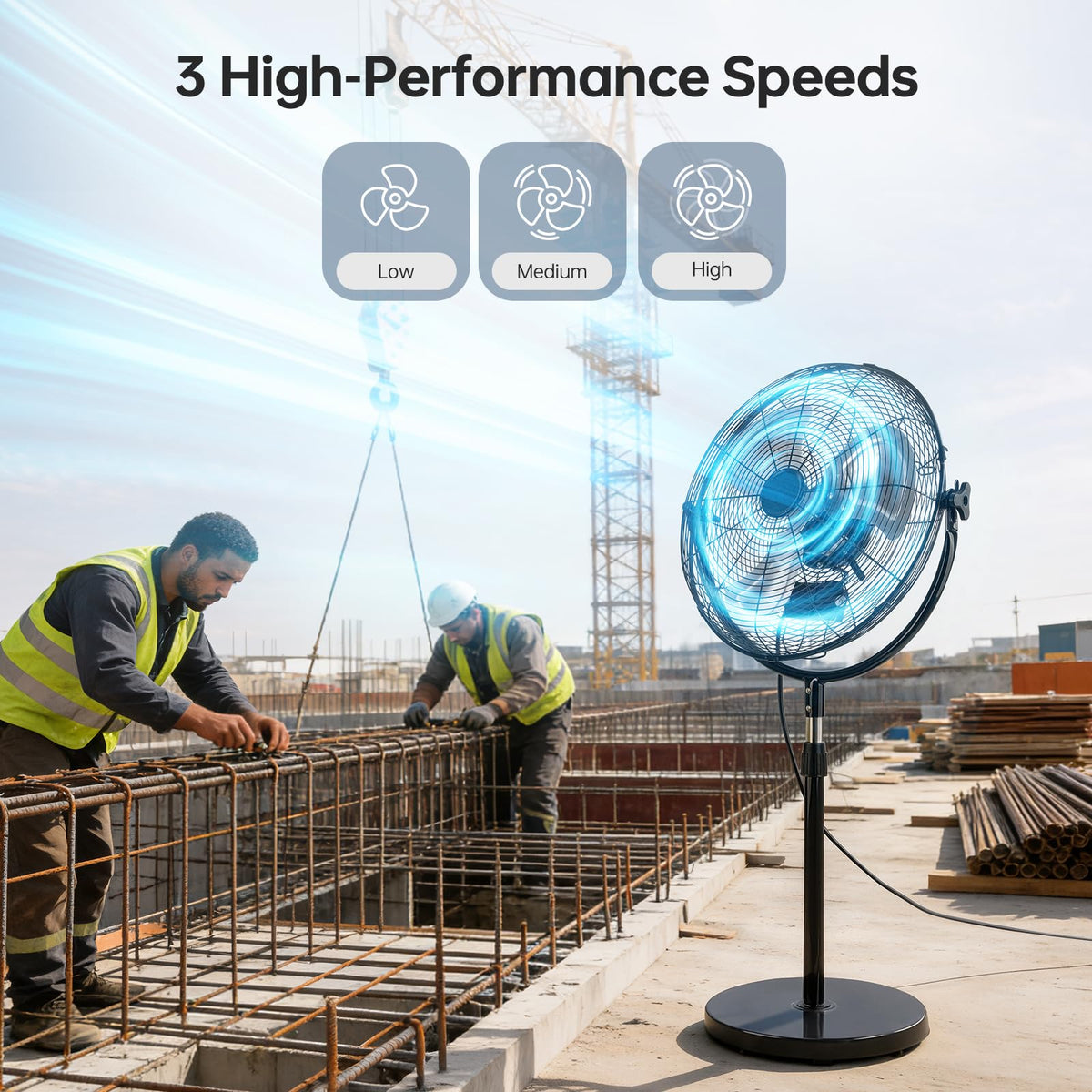 18 Inch Heavy Duty High Velocity Pedestal Fan C368