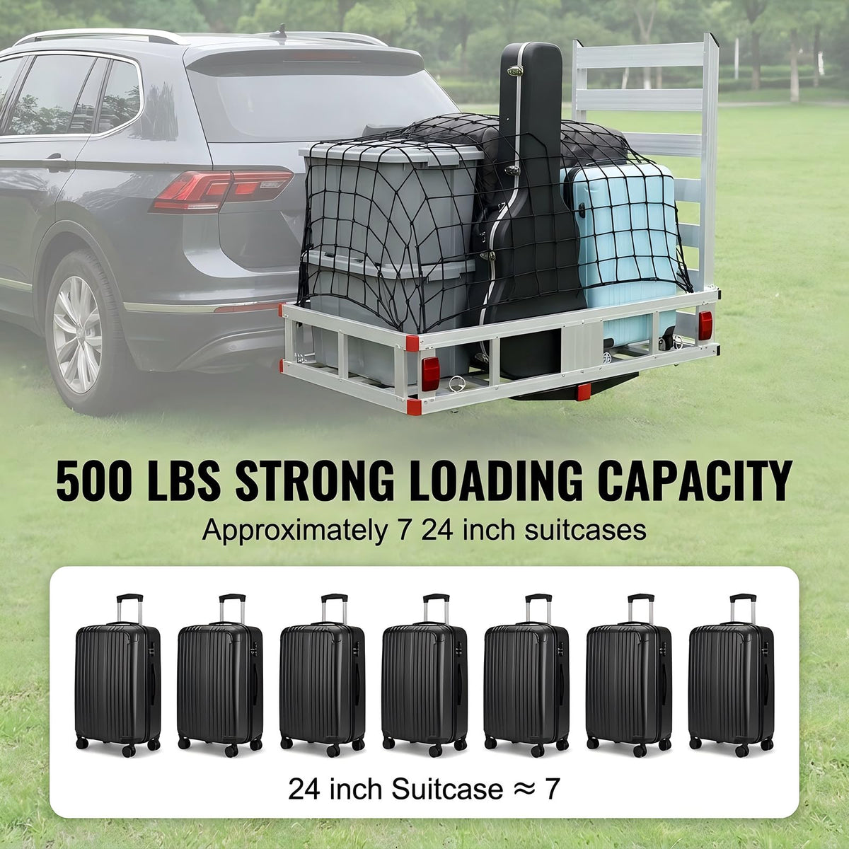 Aluminum Hitch Cargo Carrier with 27.5 in Folding Ramp D9574