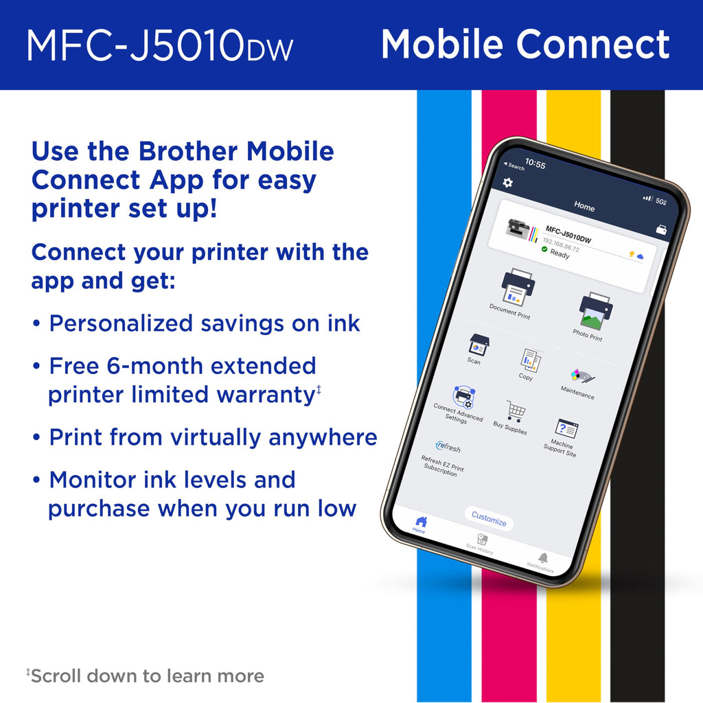 Wireless Color Inkjet All-in-One Printer with 2-Sided Copy & Scan V89120