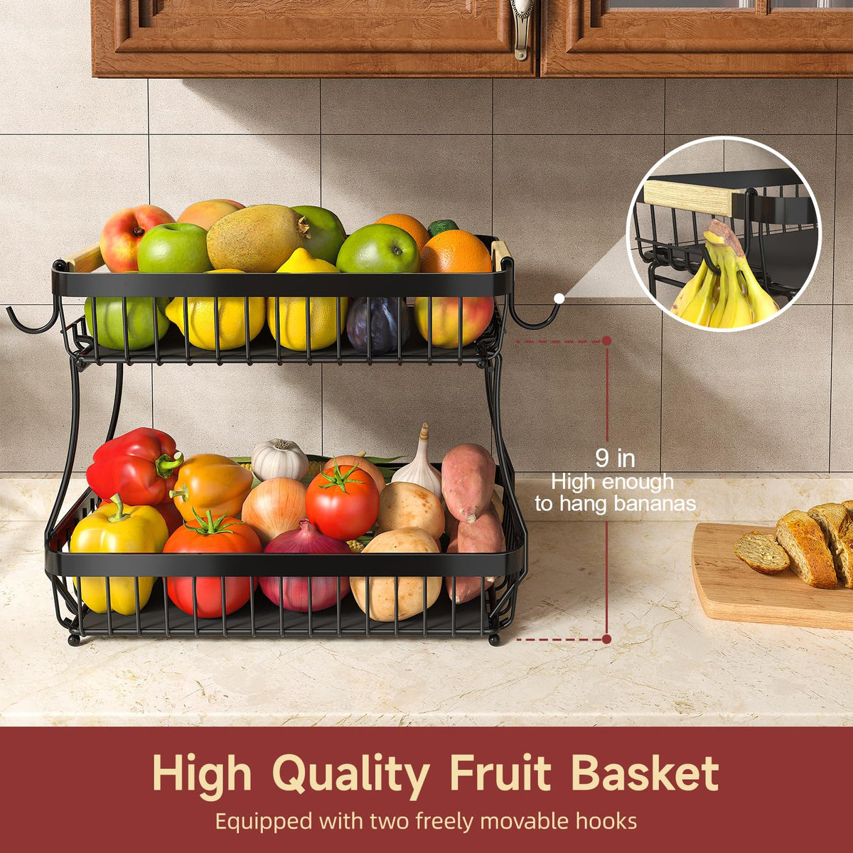 3-Tier Detachable Metal Fruit Basket R8909