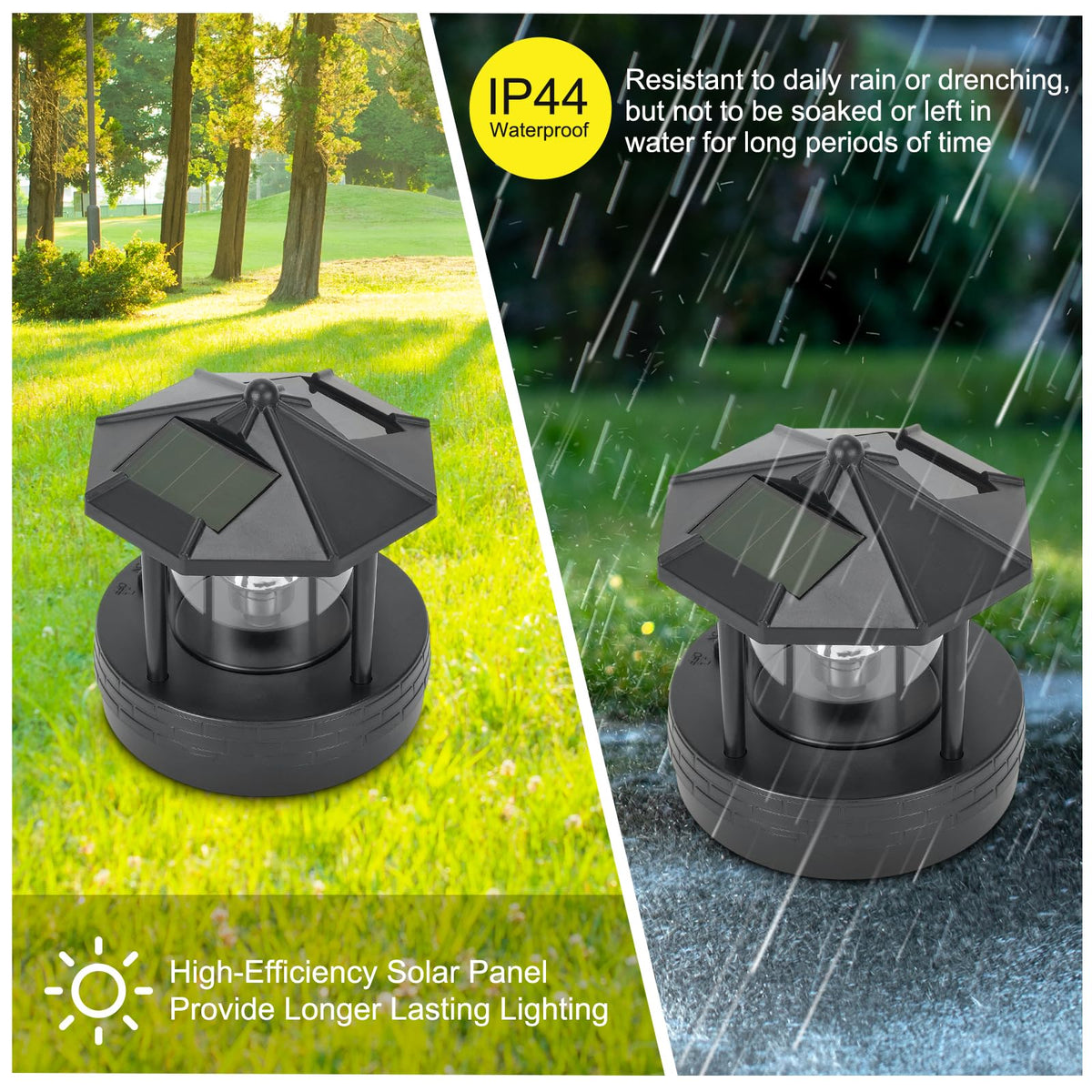 Black Solar Lighthouse Light Z938557