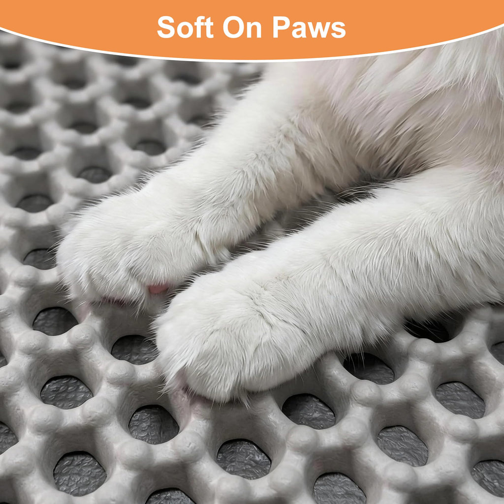 XXL Gray Double-Layer Cat Litter Mat J5922