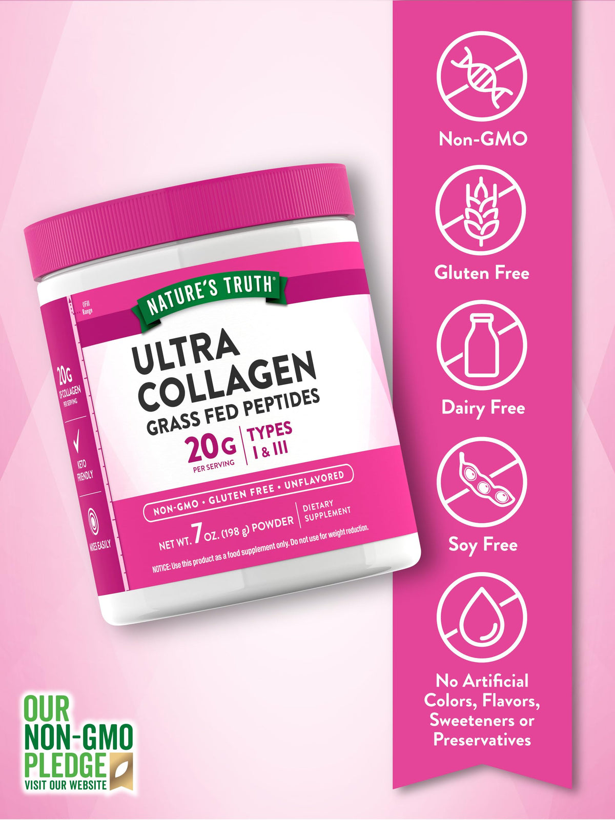 Collagen Powder 7 oz Type I and III Unflavored Y927421