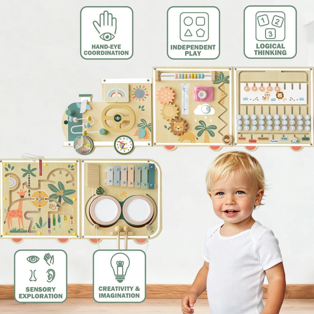 Montessori Wooden Activity Wall Board for Toddlers 18M+ M9343