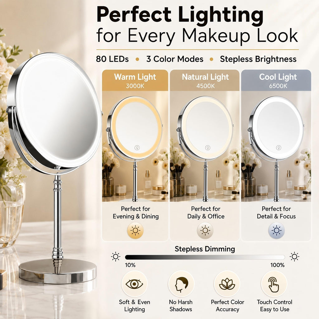 Makeup Mirror with 3 Lights D1580