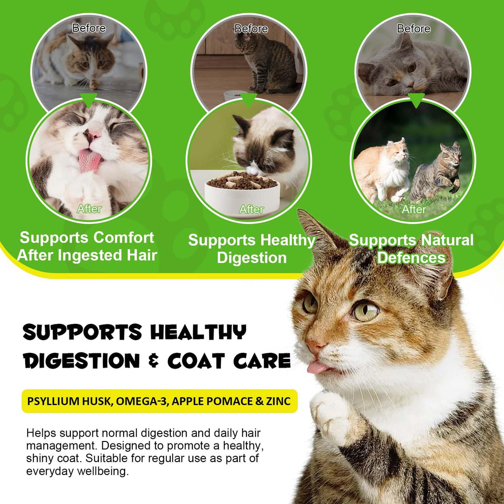 Cat Hairball Support Chews with Cat Grass & Omega-3 Fish Oil Y8007