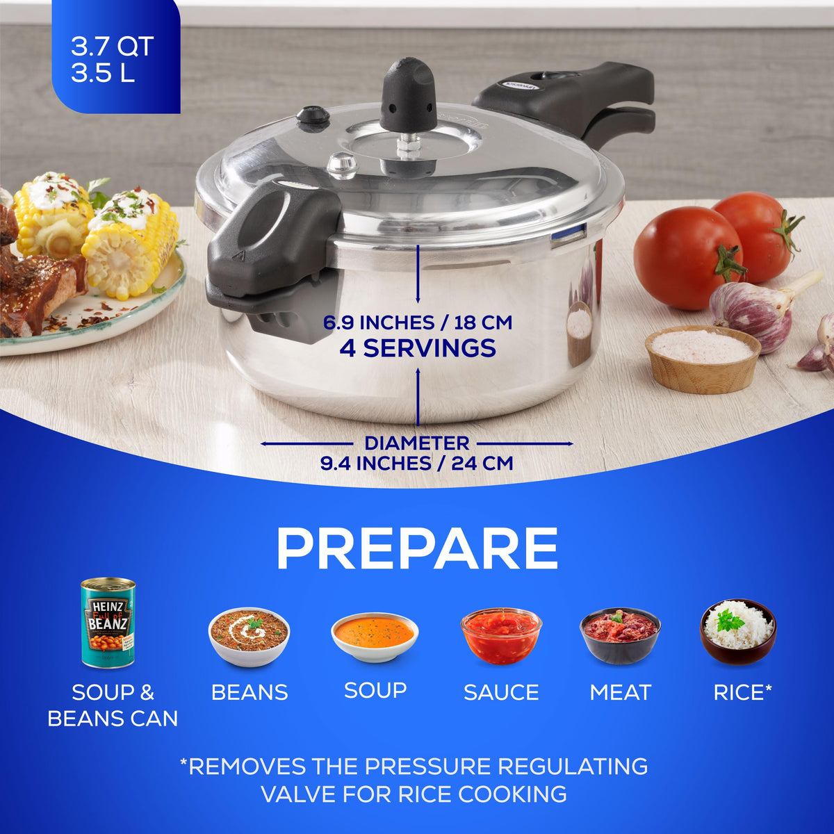3.7 Qt Aluminum Pressure Pot O90780