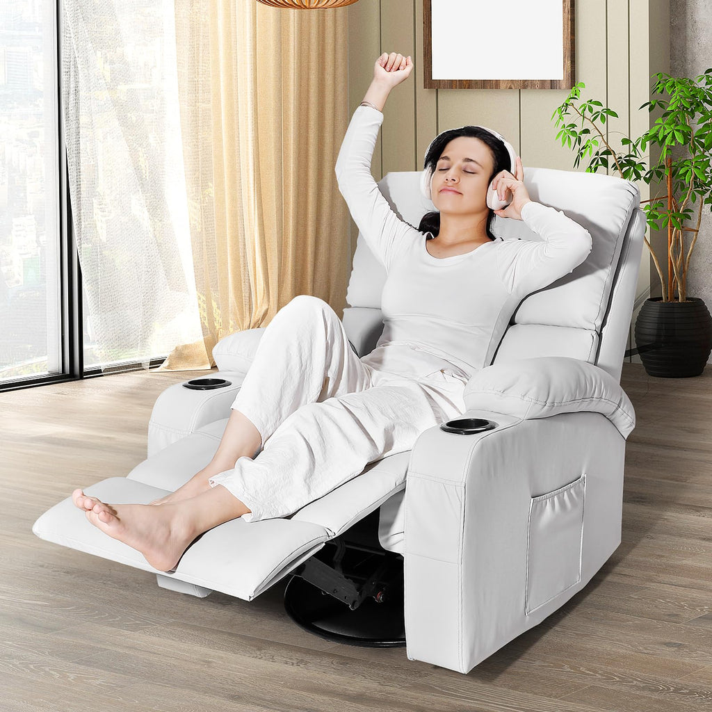 Grey Massage Rocking Recliner Chair with Heat and USB S44687