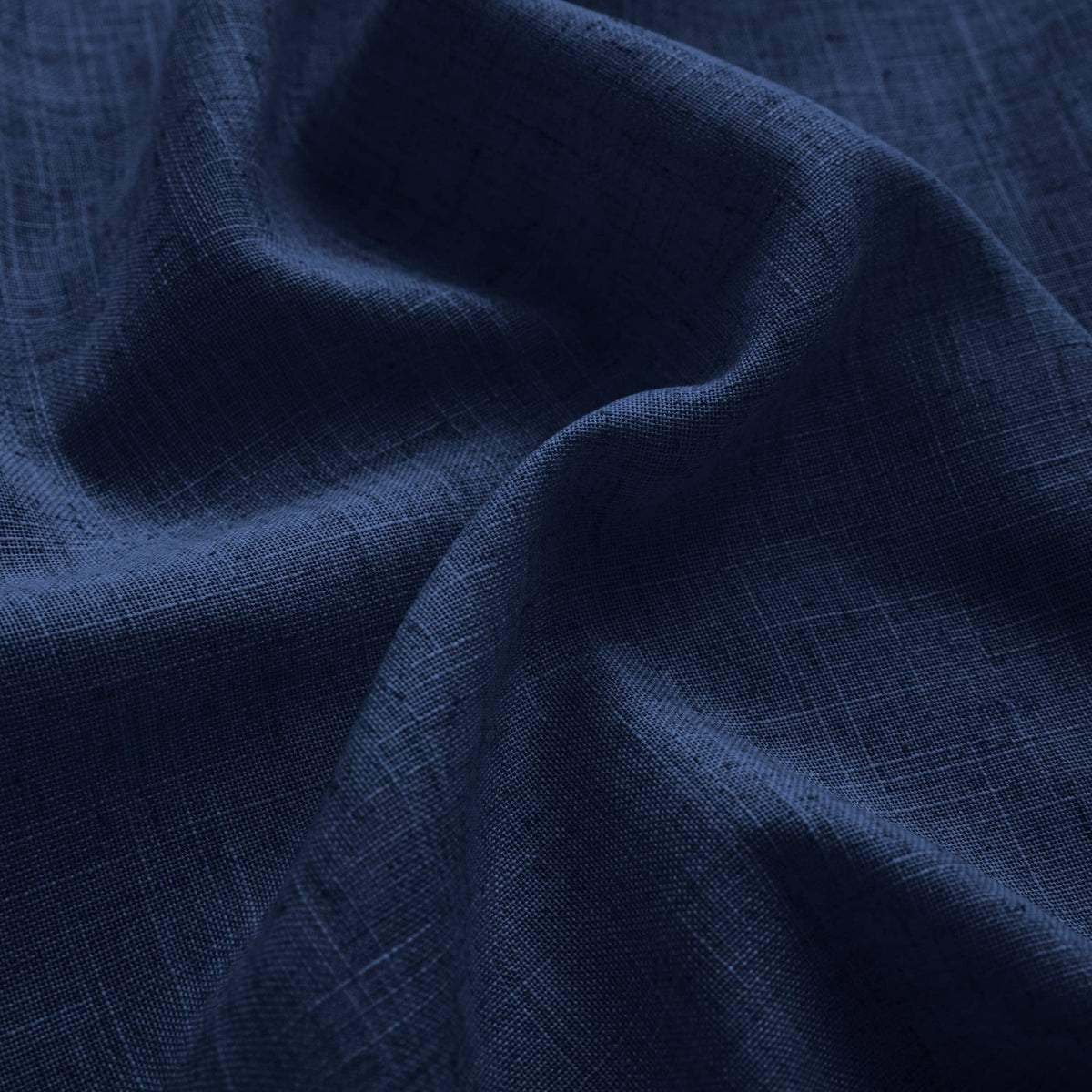 Navy Blue Linen Curtains 96 Inches Long Rod Pocket Semi Sheer Cotton Canvas I323