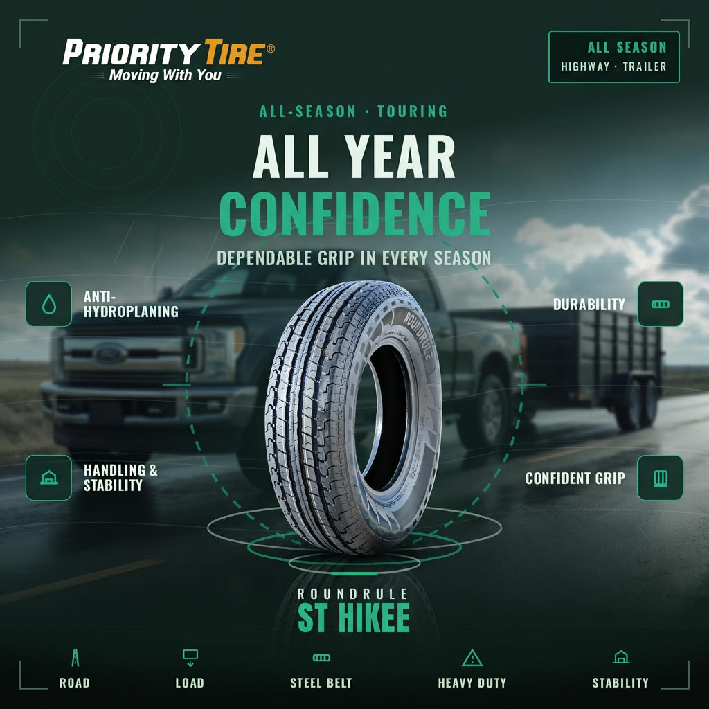 2 x ST205/75R15 All Season 10 Ply Tires O5633