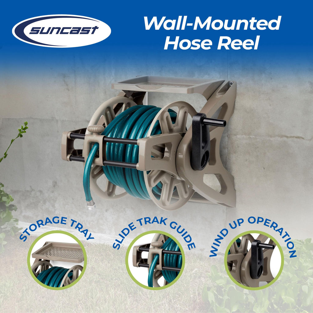 Wall-Mount Hose Reel with Storage Tray F149699