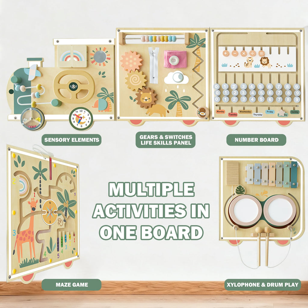 Montessori Wooden Activity Wall Board for Toddlers 18M+ M9343
