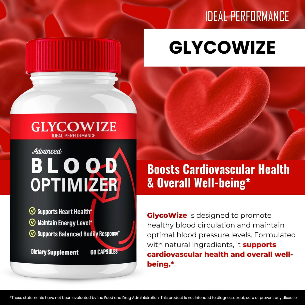 90 Capsules Blood Optimizer Supplement Pills (3 Pack) D18552