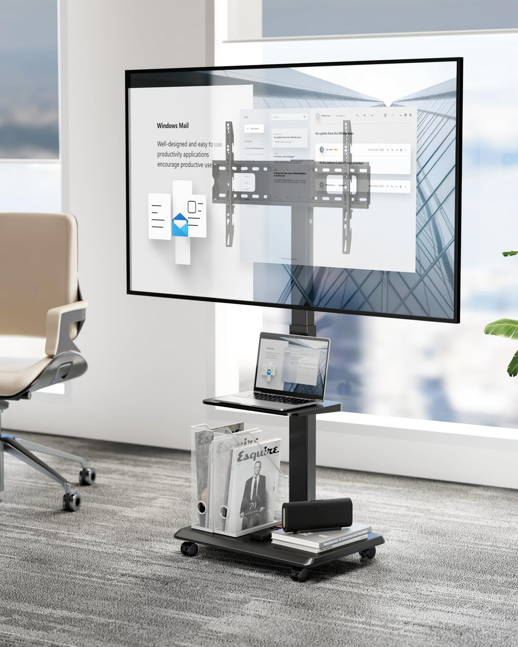 Rolling TV Stand with Power Outlet for 32-75 inch TVs M679524