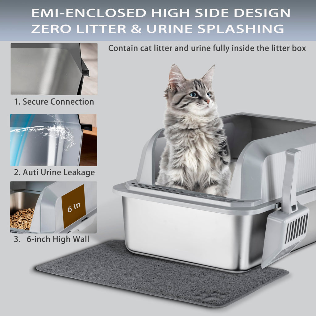 Stainless Steel Sifting Litter Box with Lid C77485
