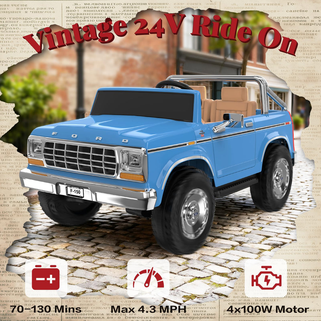 Blue 24V 2 Seater Ride on Car H42104