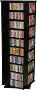 Black 4-Sided Revolving Media Tower L956