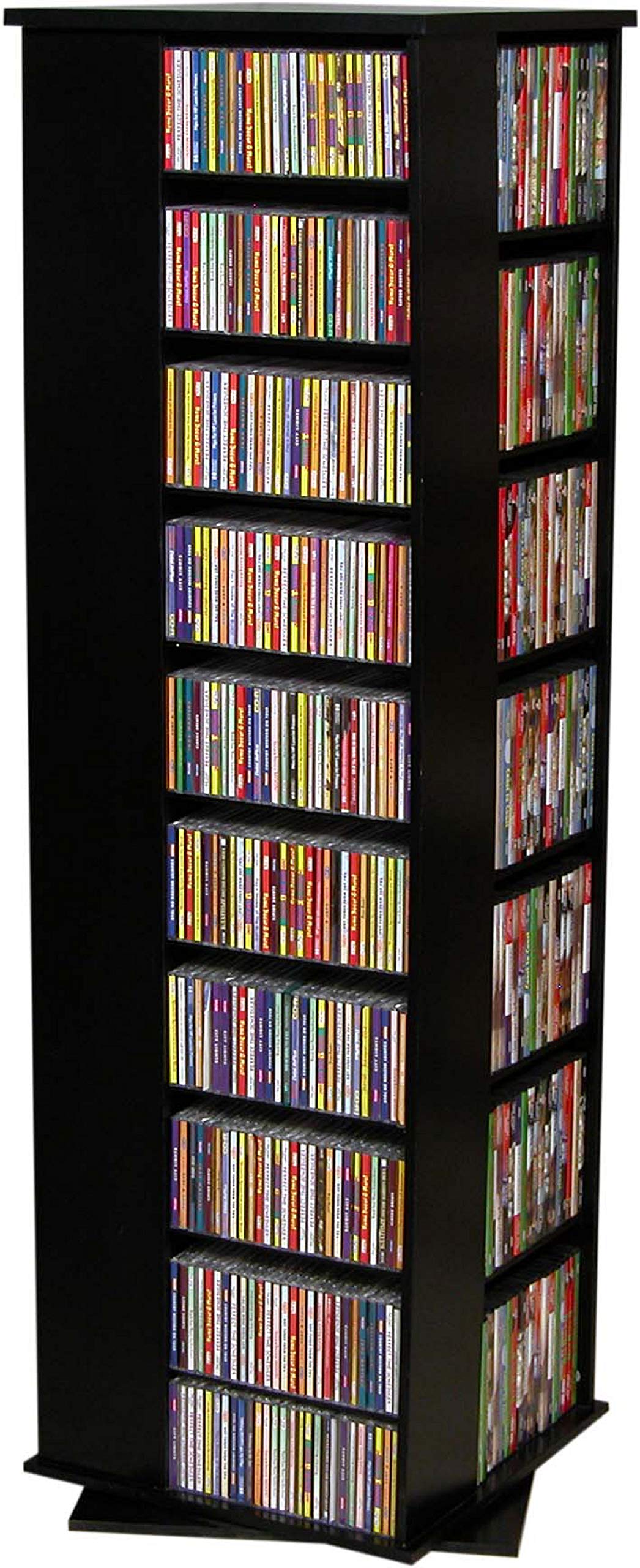 Black 4-Sided Revolving Media Tower L956