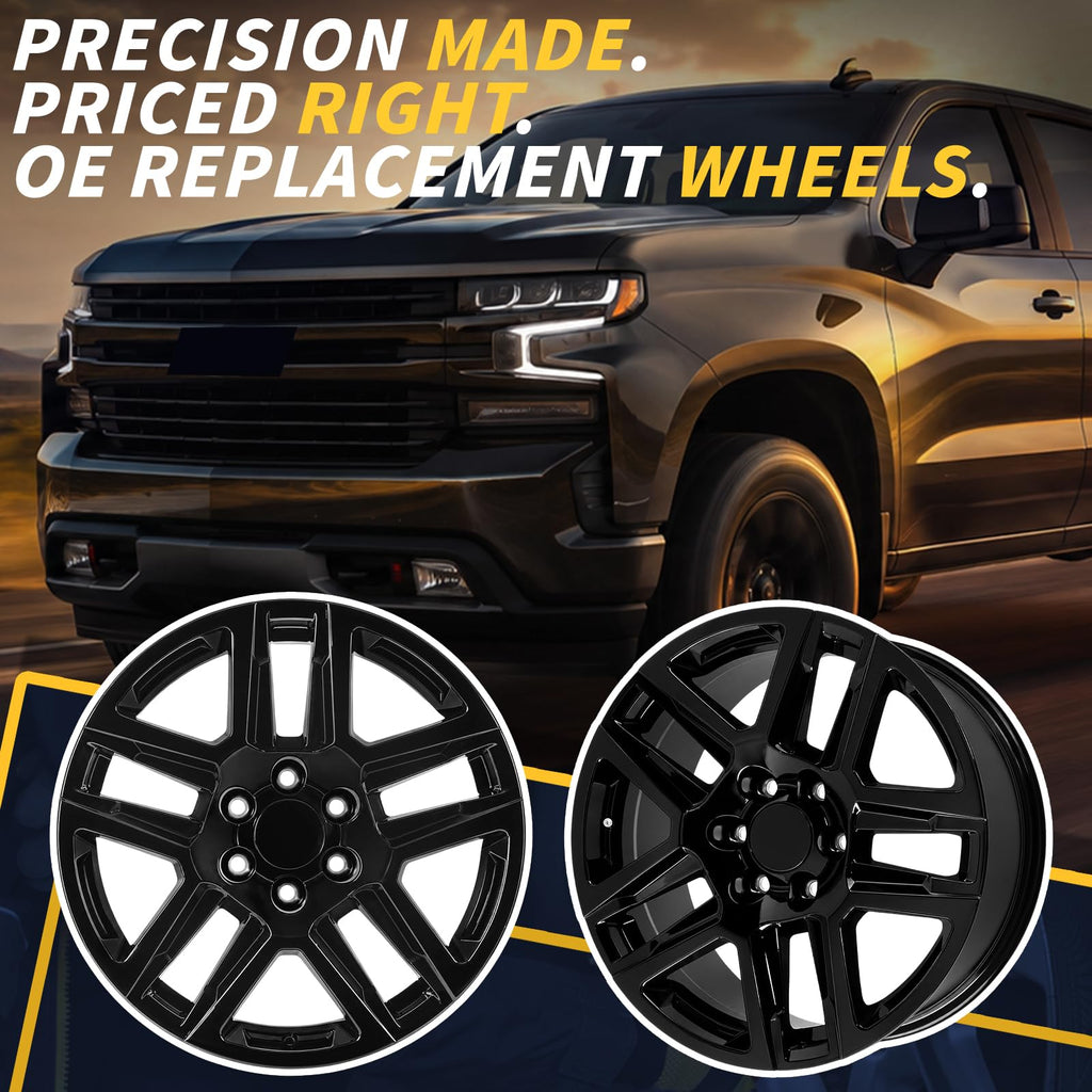 20" 20x9 Inch Gloss Black Aluminum Alloy Wheel Rim S635